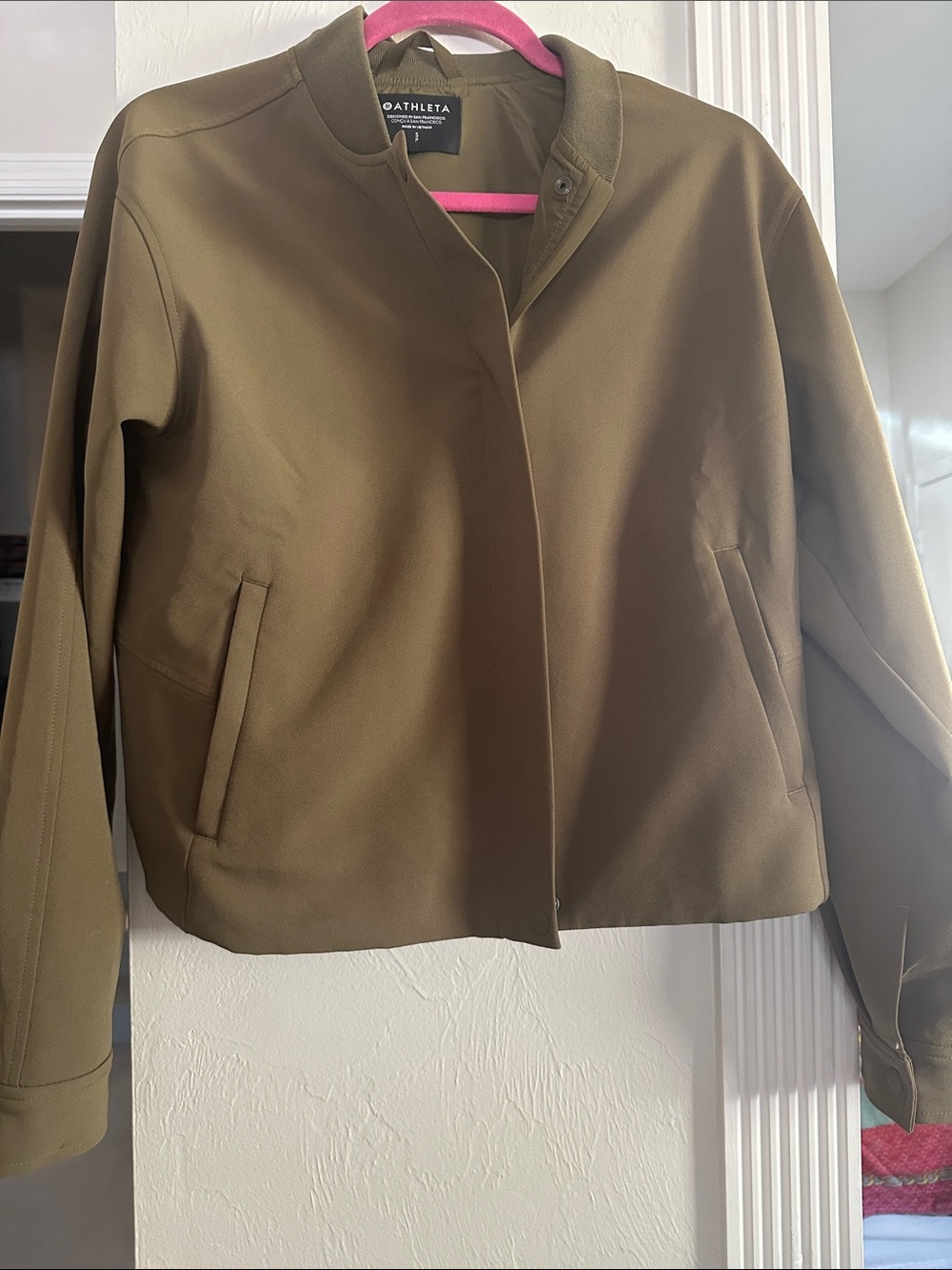 Athleta Olive Bomber Jacket